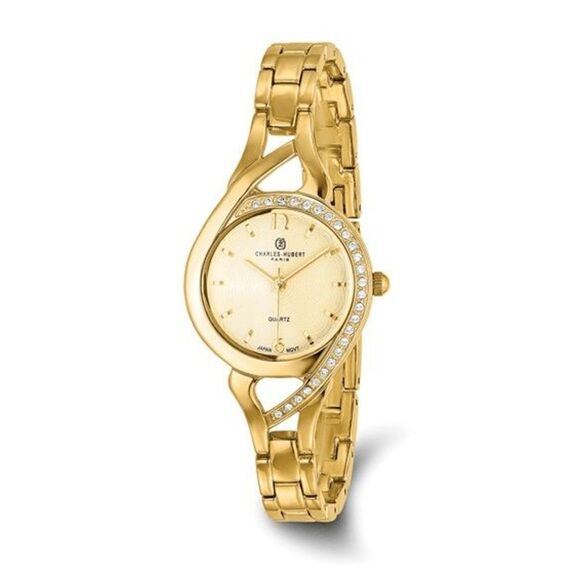 Ladies Charles Hubert Gold-finish Gold Dial Watch - Picture 1 of 7